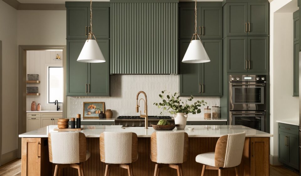 House of Chloe Design Photography by Carlos FloresDoor Style/Color: Cottage in Thunder on maple, Island: Ash stain on maple